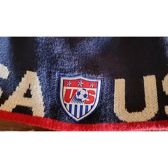 United States Soccer Beanie USA Knit Hat Cap Red White Blue GUC Reversible - Picture 2 of 11